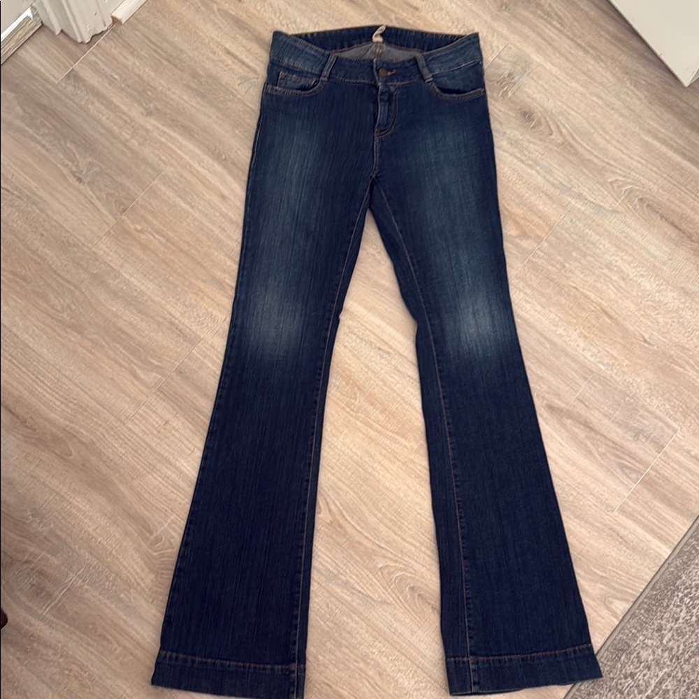 Elegant Dark Blue Flare Jeans